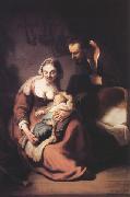 REMBRANDT Harmenszoon van Rijn The holy family (mk33) USA oil painting reproduction